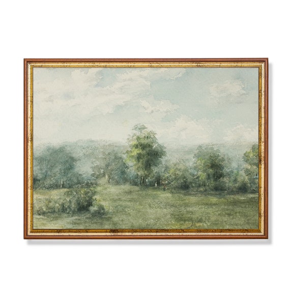 Printed And Shipped Vintage Landscape Painting Antique Country Forest Print Rustic Art Horizontal Fine Art Physical Prints