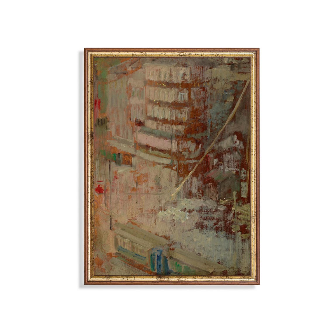 Abstract Cityscape Buildings Modern Impressionist Art Poster