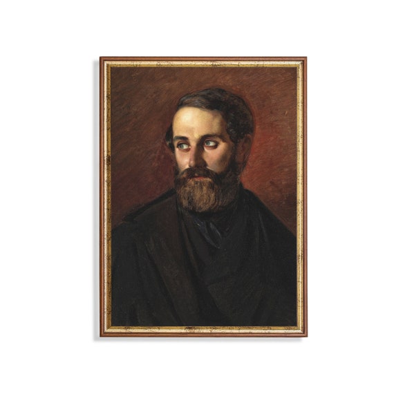 Printed And Shipped Vintage Gentleman Portrait Antique Man Portrait Physical Art Prints Oil Painting Print Moody Rustic Fine Art