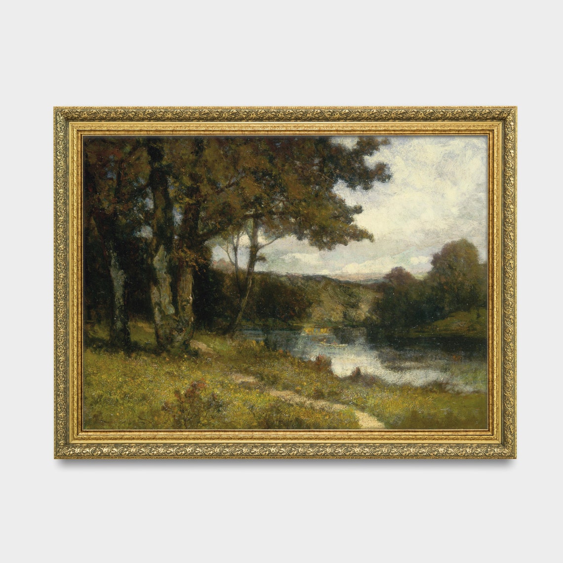Still Woodland Pond Beneath Towering Trees Barbizon Style Art Poster - Image 2