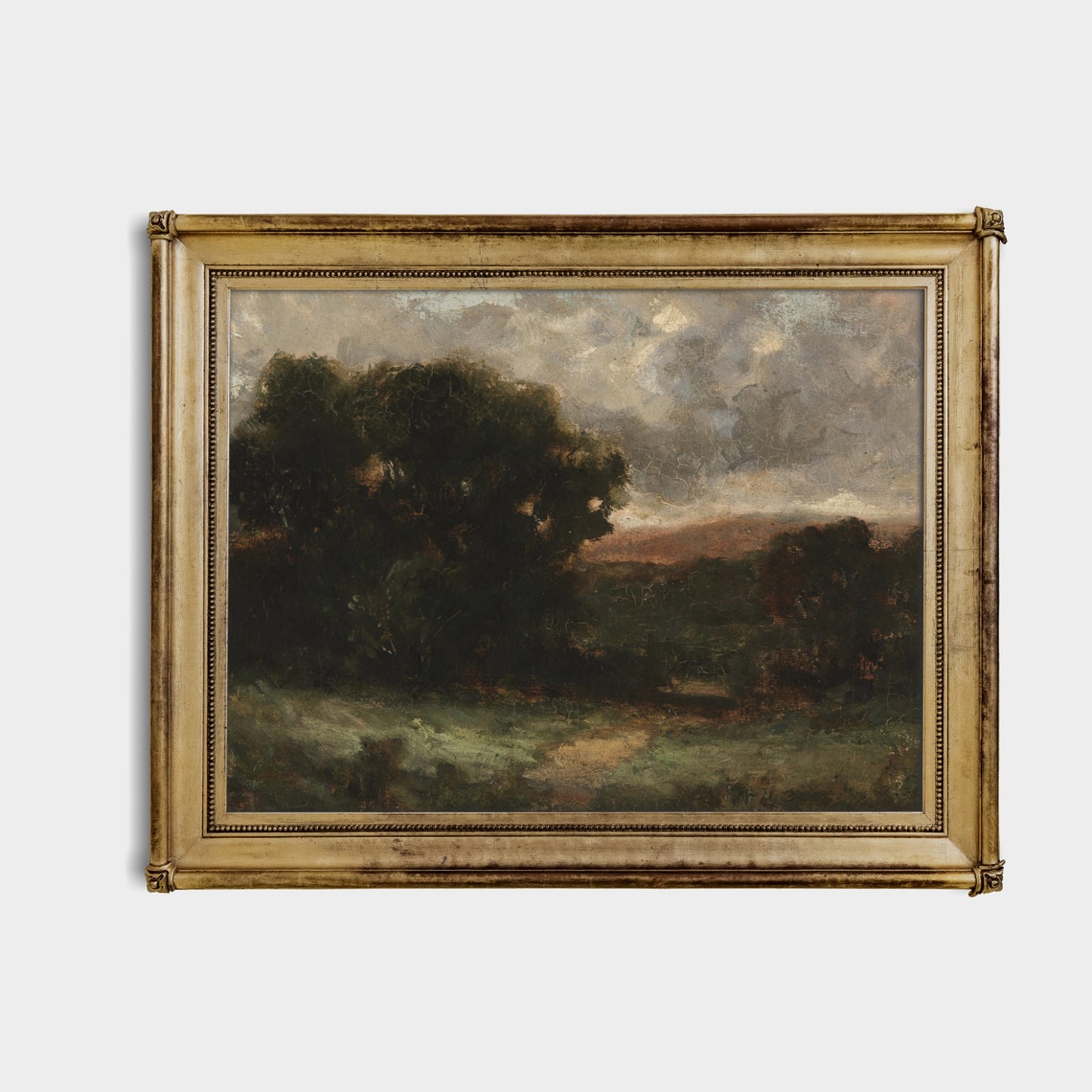 Stormy Country Landscape with Dark Trees and a Winding Path Poster - Image 2