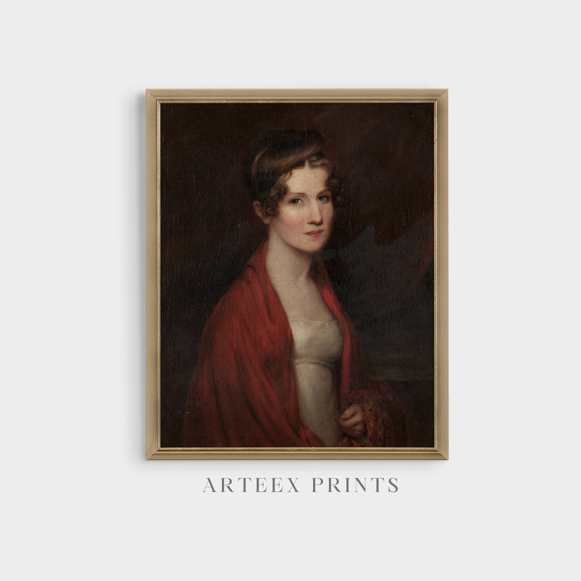 Woman Portrait Vintage Painting Antique Moody Oil Painting Fine Print Vertical Wall Art Victorian Lady - Image 4