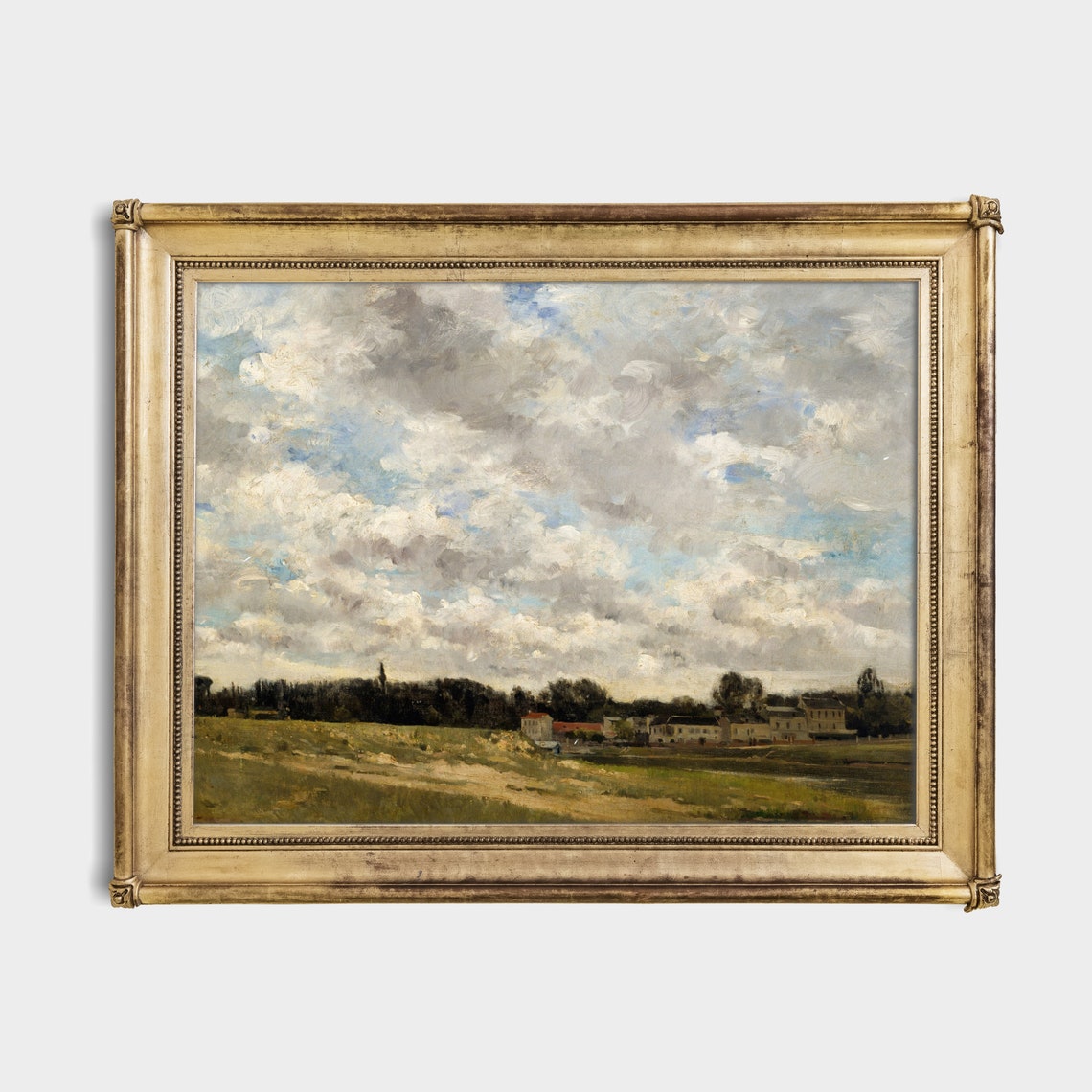 Printed And Shipped Vintage Landscape Painting Cloud Study Antique Sky Print Country Scenery Moody Rustic Art Physical Prints - Image 2