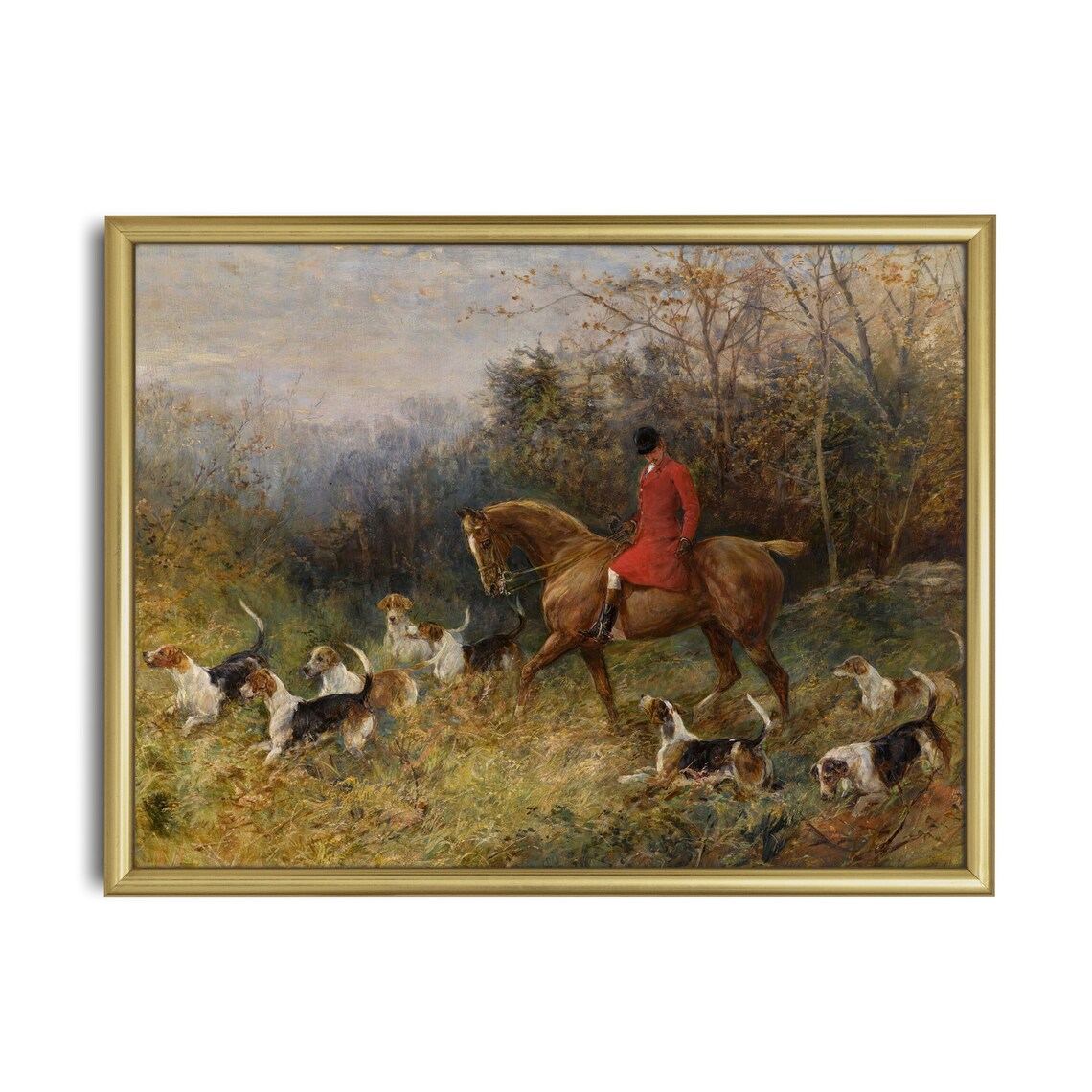 Vintage Equestrian Horse Painting, Rustic Art Print - Image 3