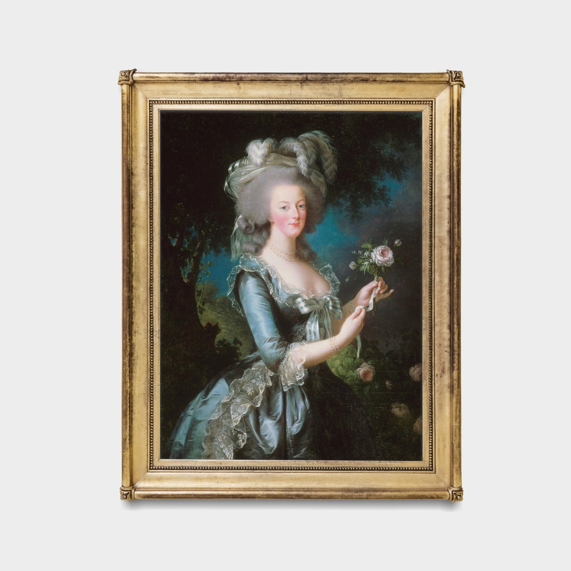 Marie Antoinette With a Rose Vintage Portrait Rococo Wall Art - Image 3