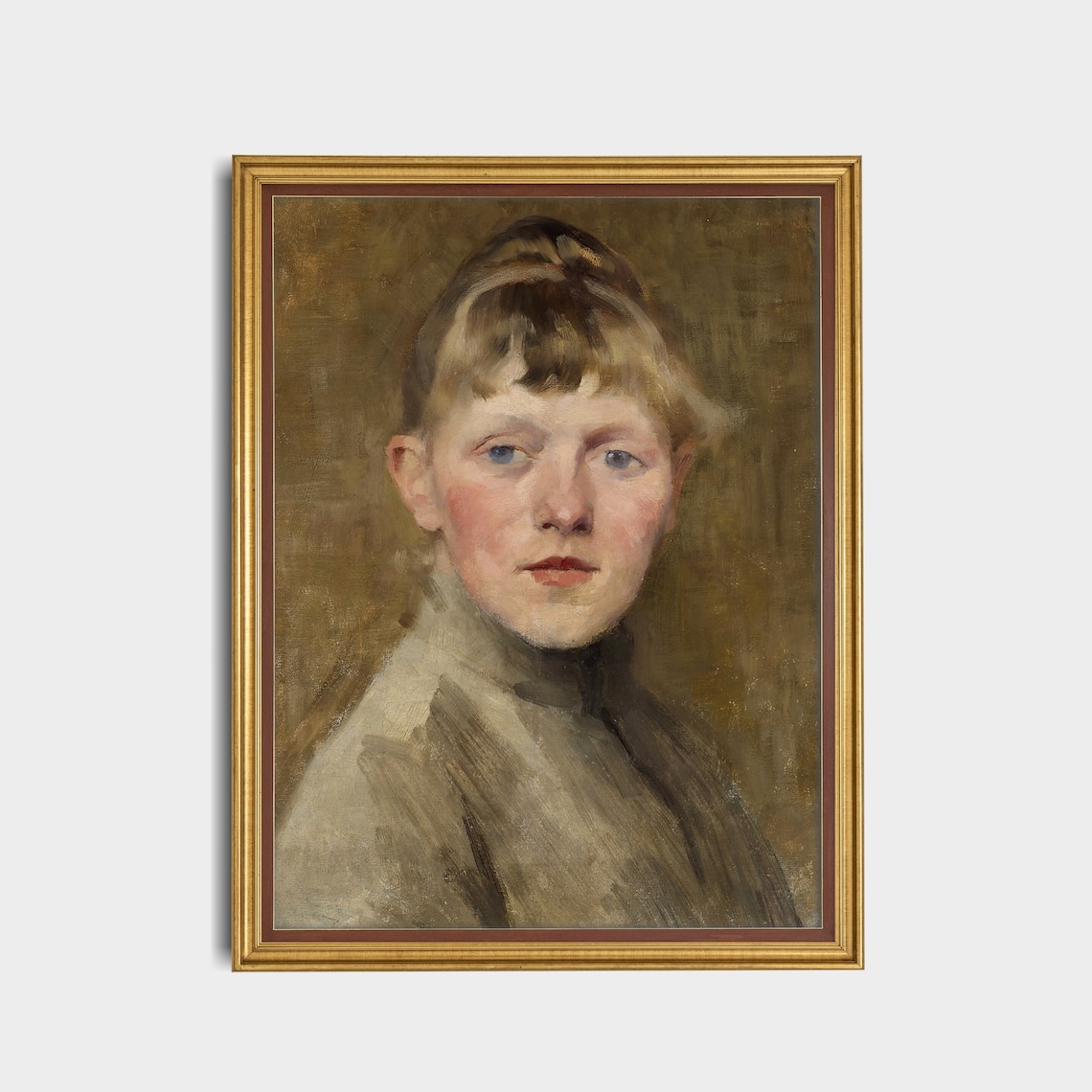 Portrait of a Young Girl with Blonde Hair and Rosy Cheeks Poster - Image 3
