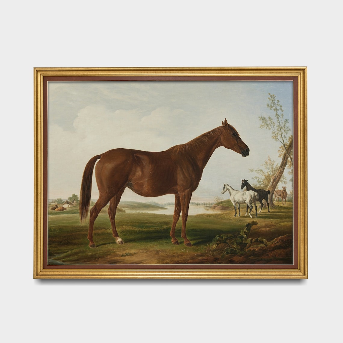 Vintage Horse Painting, Rustic Country Farmhouse Print - Image 3