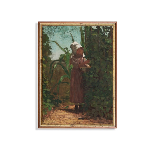 Printed And Shipped Vintage Portrait Painting Girl Portrait Antique Moody Art Classic Art Physical Print Vegetable Picker