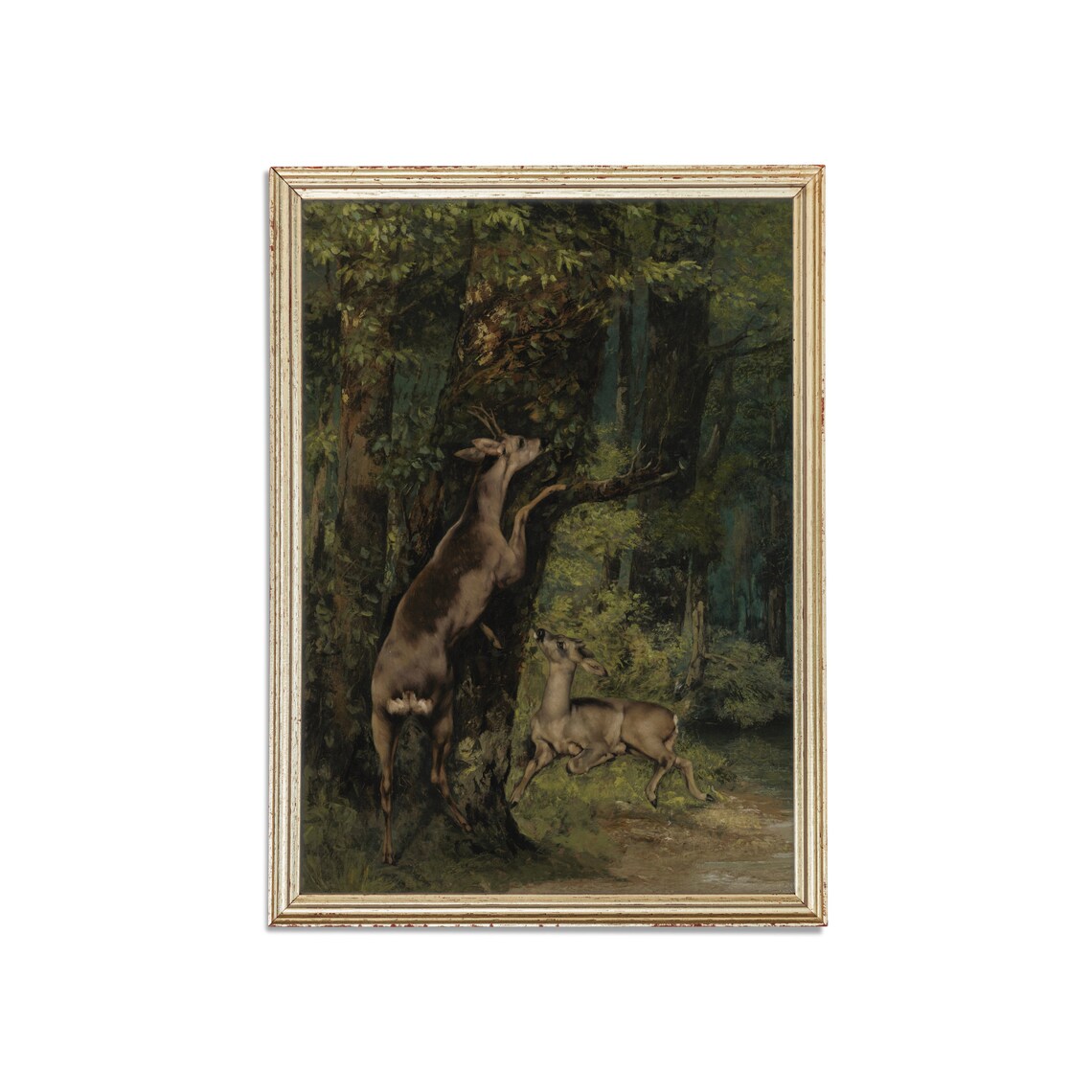 Deer In The Forest Vintage Rustic Farmhouse Art Print - Image 5