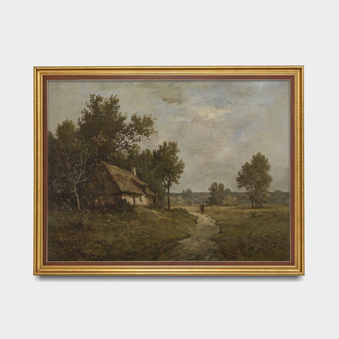 Thatched Cottage Beside a Country Path Barbizon School Poster - Image 5