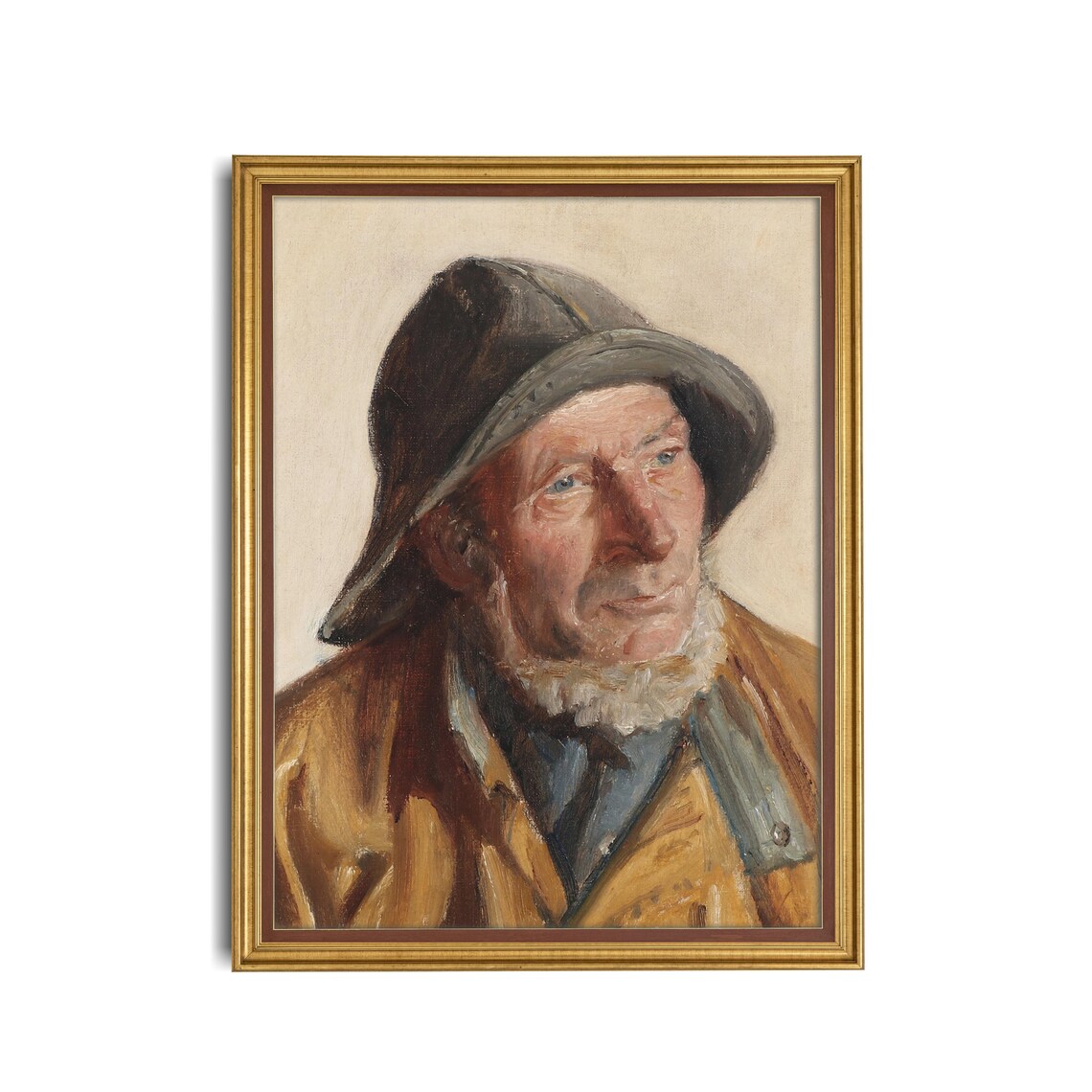 Vintage Gentleman Portrait Art Print, Rustic Fine Art - Image 3