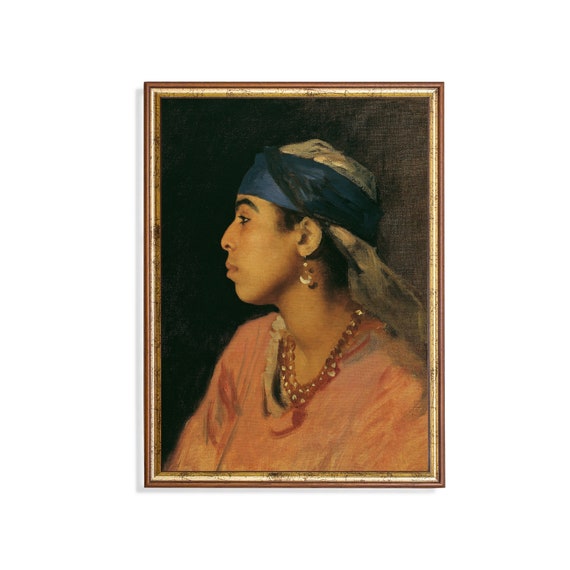 Vintage Portrait Painting of Antique Woman, Art Print