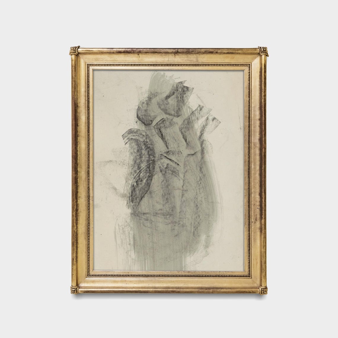 Neutral Gray Abstract Charcoal Sketch Minimalist Wall Poster - Image 5