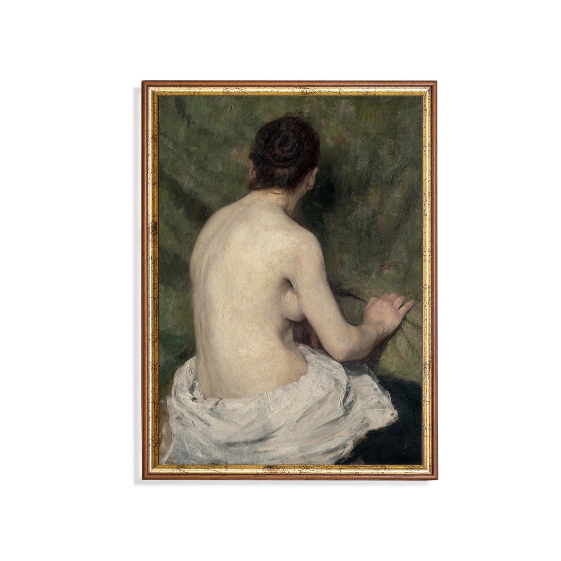 Printed And Shipped Vintage Woman Portrait Antique Nude Female Painting Rustic Home Decor Oil Painting Fine Art Physical Prints
