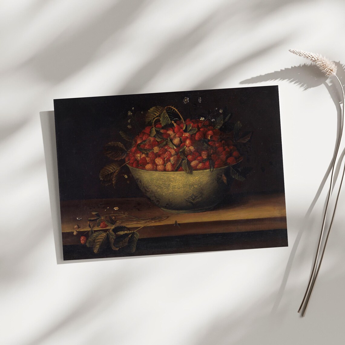 Still Life With Bowl And Strawberries, Vintage Art Print - Image 4