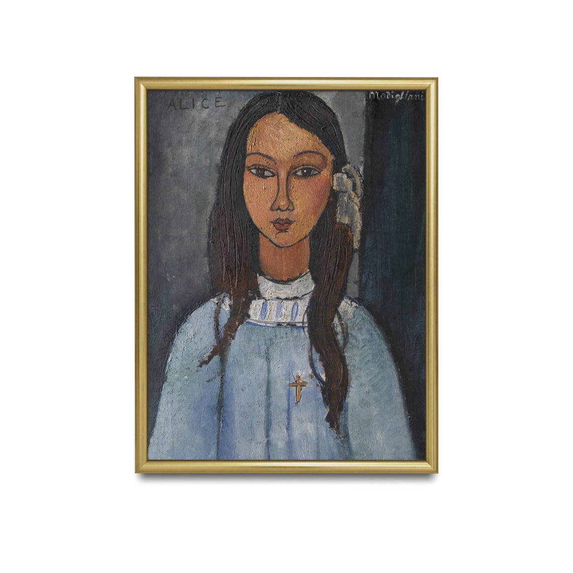 Printed And Shipped Vintage Portrait Painting Antique Woman Portrait Moody Rustic Oil Painting Classic Portrait Physical Print - Image 2