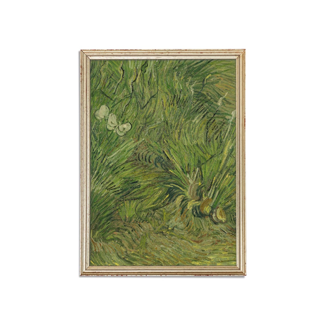 Van Gogh Garden with Butterflies Green Grass Post Impressionist Poster - Image 3