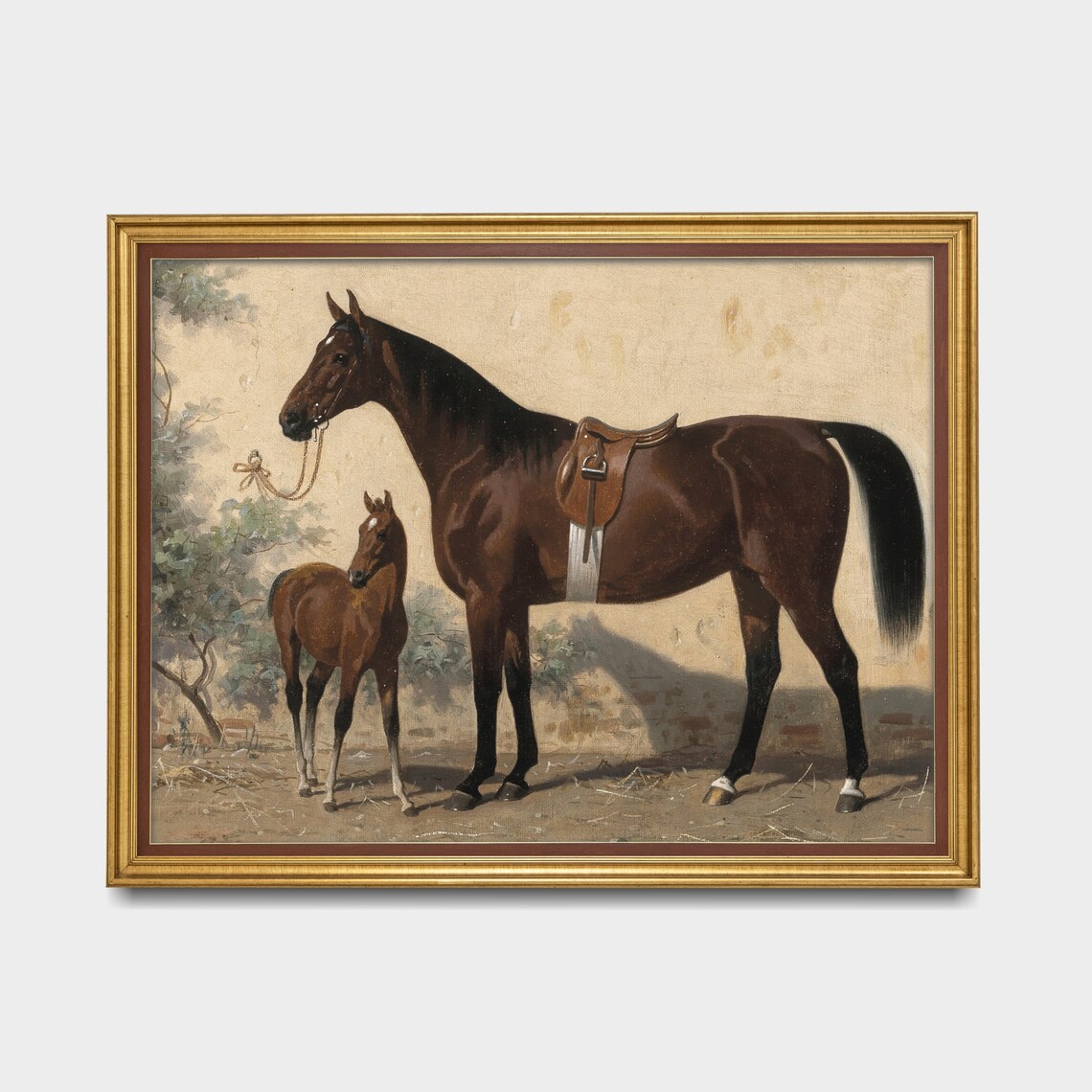 Vintage Horse Painting, Rustic Equestrian Art Print - Image 5