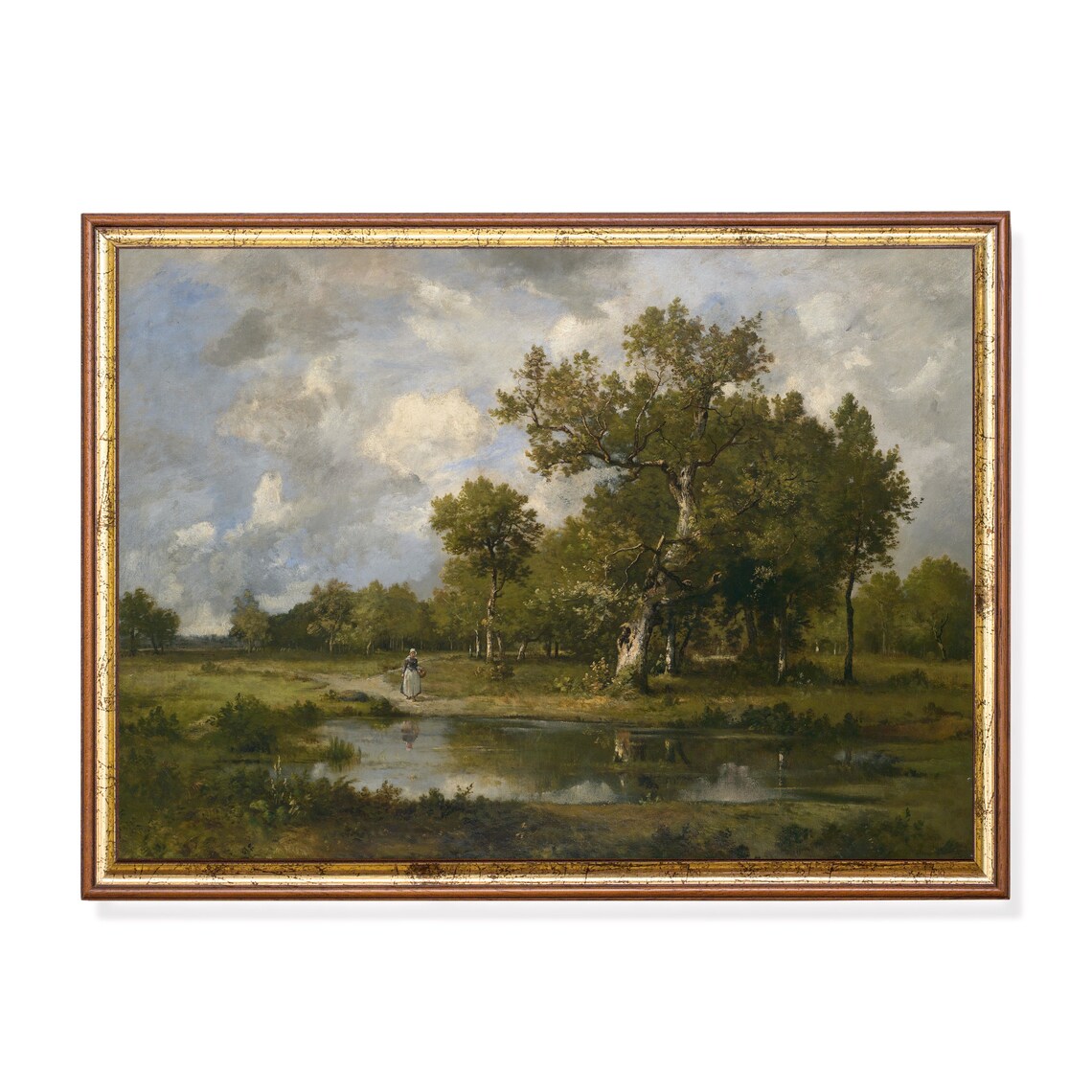 Vintage Country Landscape Art Print, Rustic Decor