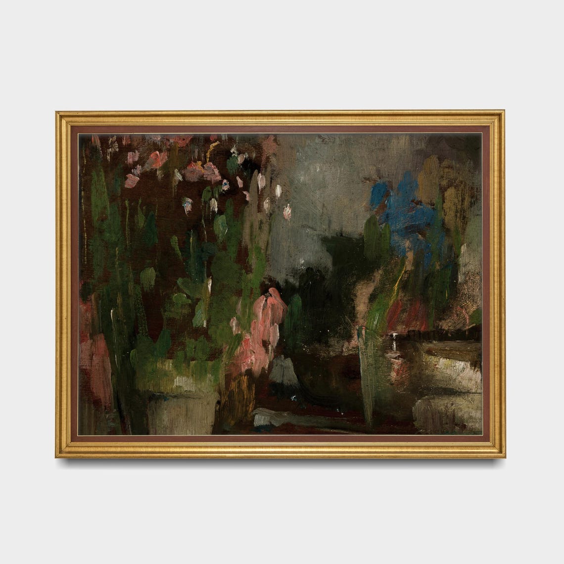 Bright Flowers on a Terrace Abstract Impressionist Floral Poster - Image 5
