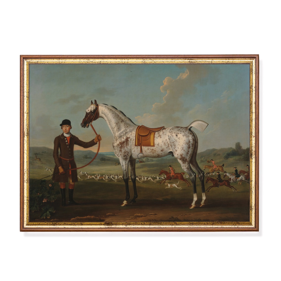 Vintage Horse Painting, Rustic Farmhouse Wall Art Print