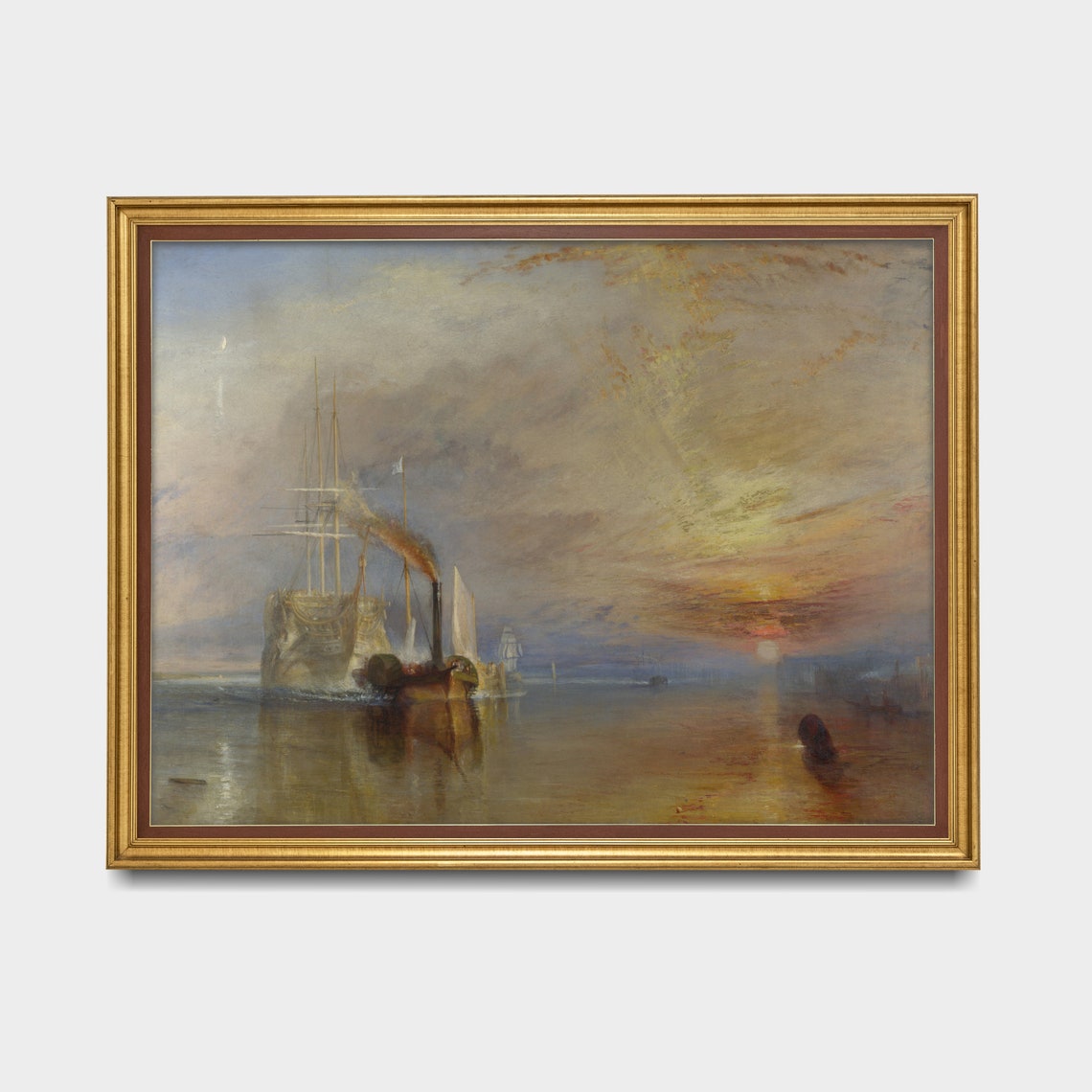 Turner The Fighting Temeraire Warship Sunset Seascape Poster - Image 3