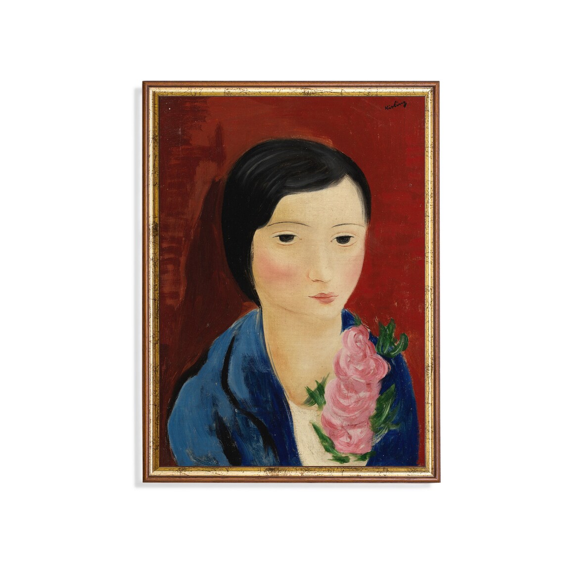 Vintage Portrait Painting of an Antique Woman
