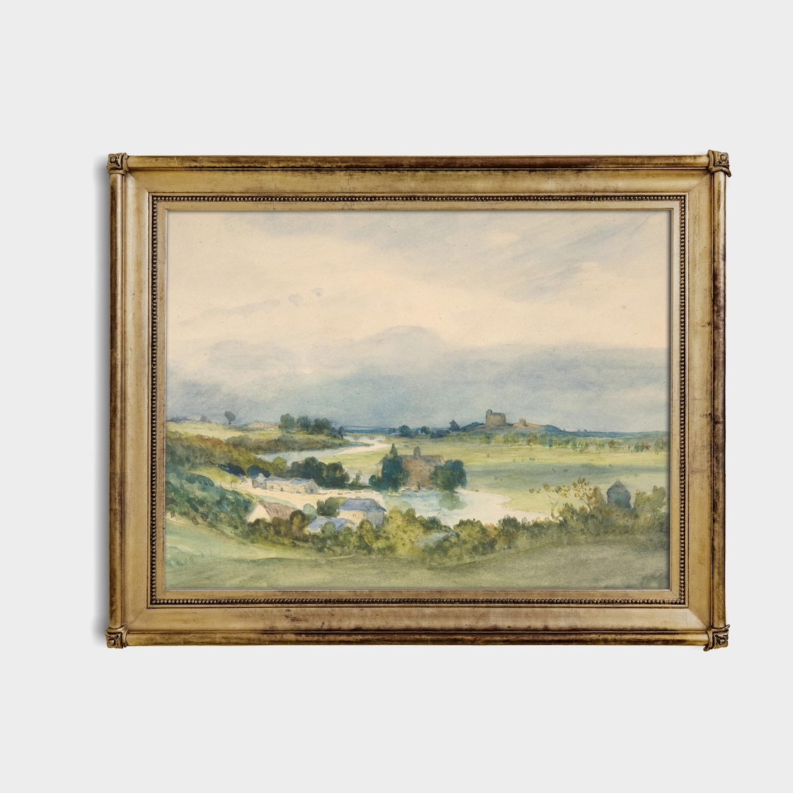 Vintage Country Landscape Painting, Farmhouse Decor - Image 2