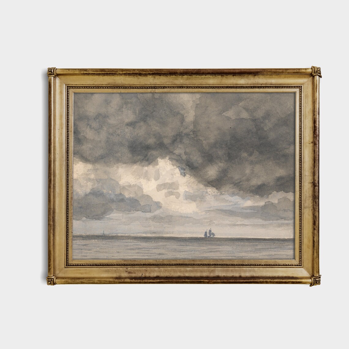 Vintage Seascape Painting Antique Ocean Poster - Image 2