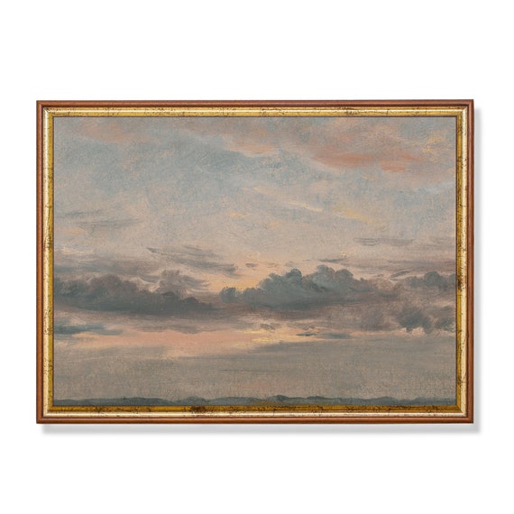 Vintage Cloud Painting Antique Sky Print Cloud Study Oil Painting Fine Print Wall Art Farmhouse Decor