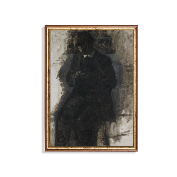 Printed And Shipped Man Portrait Painting Vintage Dark Moody Portrait Antique Gentleman Art Print Dark Academia Physical Print