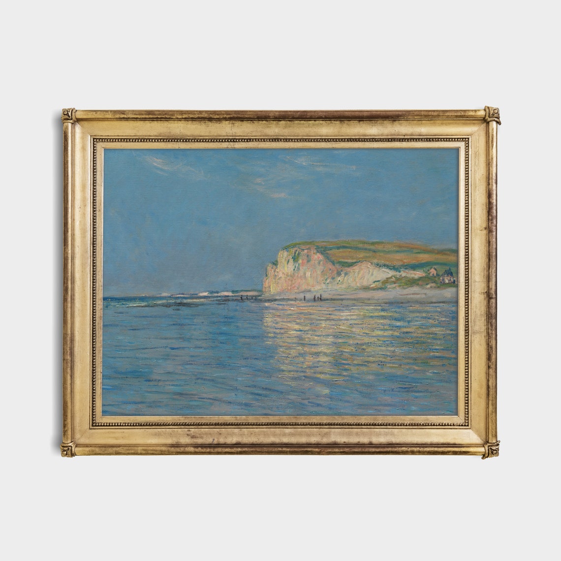 White Chalk Cliffs Above a Blue Beach Impressionist Seascape Poster - Image 3