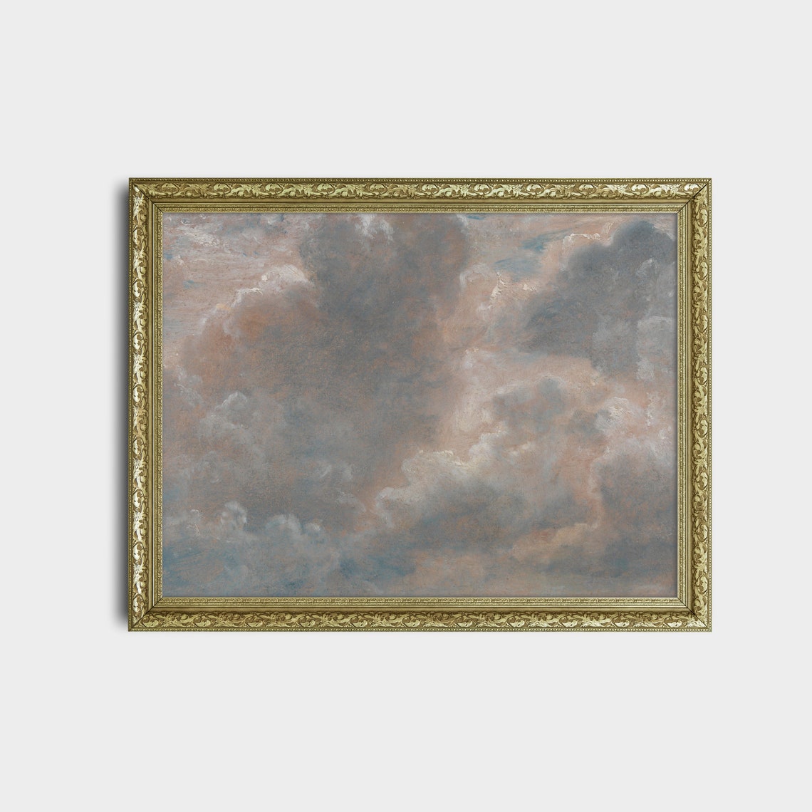 Billowing Cumulus Clouds Filling the Sky Antique Study Poster - Image 2