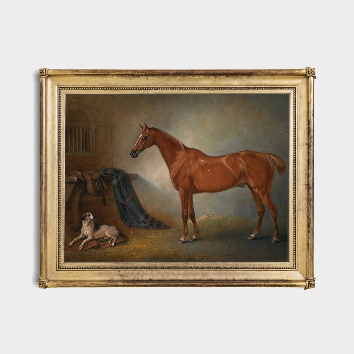 Vintage Horse and Dog Equestrian Art Print - Image 3