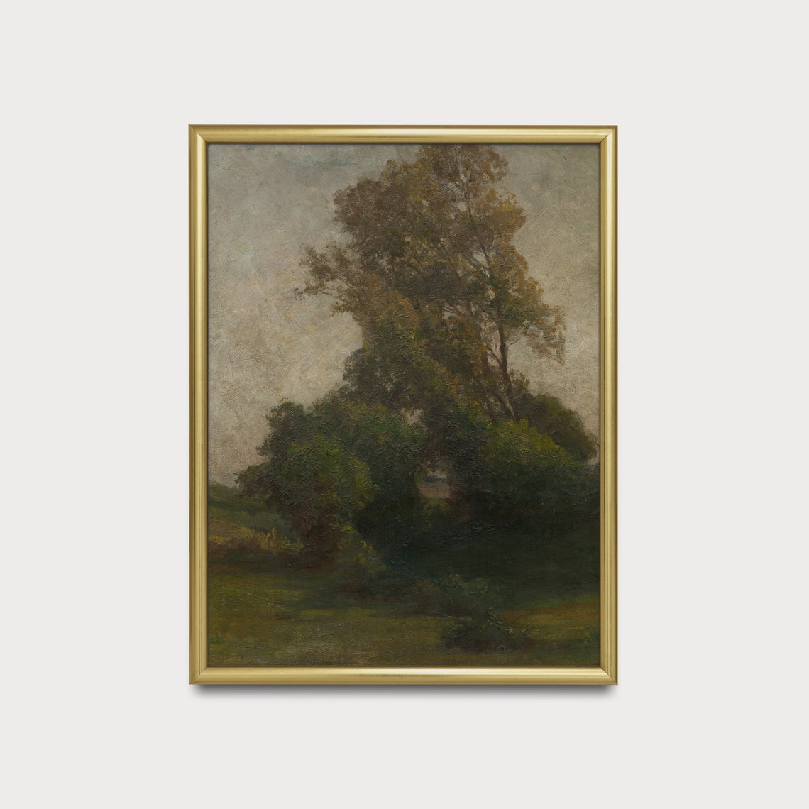 Moody Tonalist Painting of Dark Trees at Dusk Twilight Art Poster - Image 5