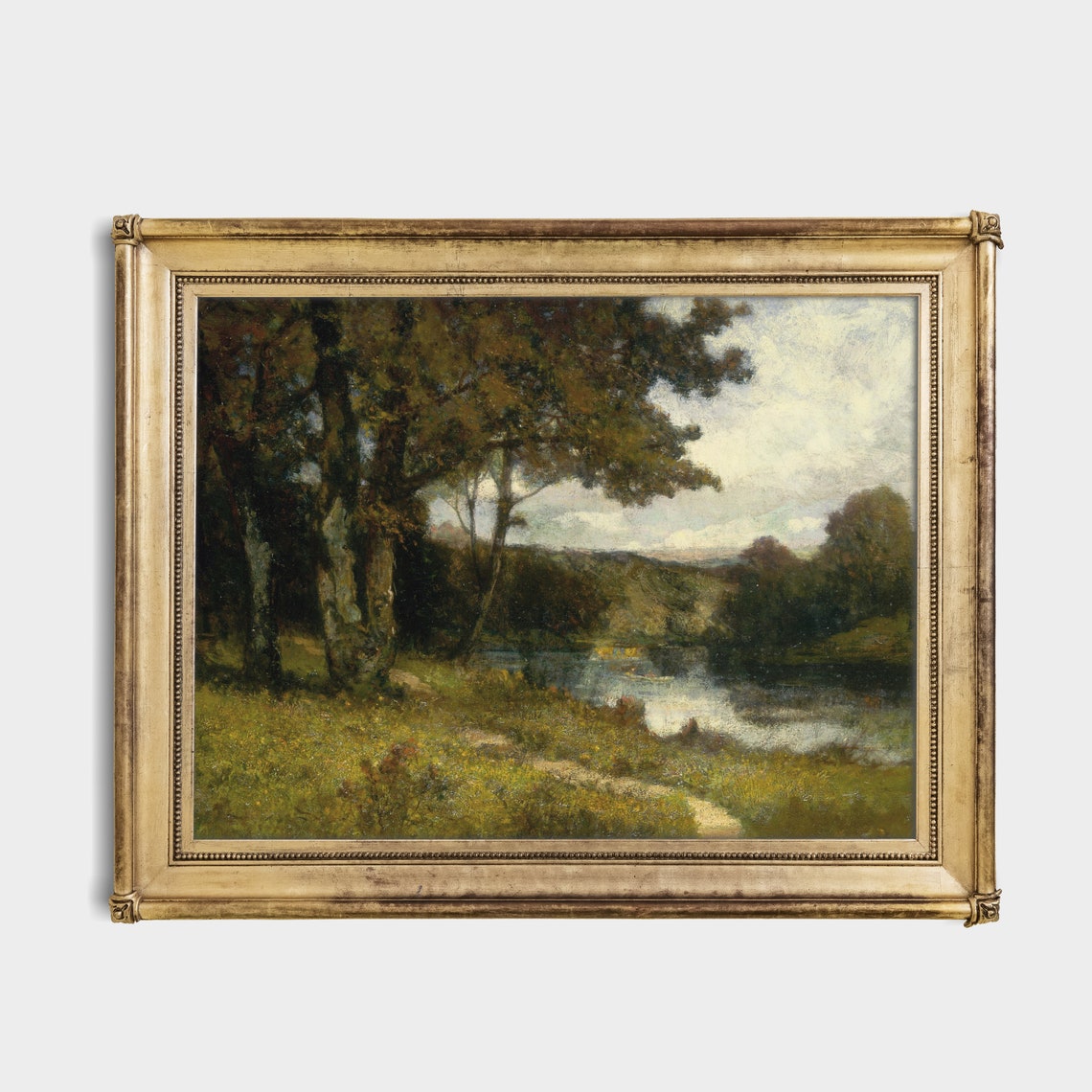 Still Woodland Pond Beneath Towering Trees Barbizon Style Art Poster - Image 3