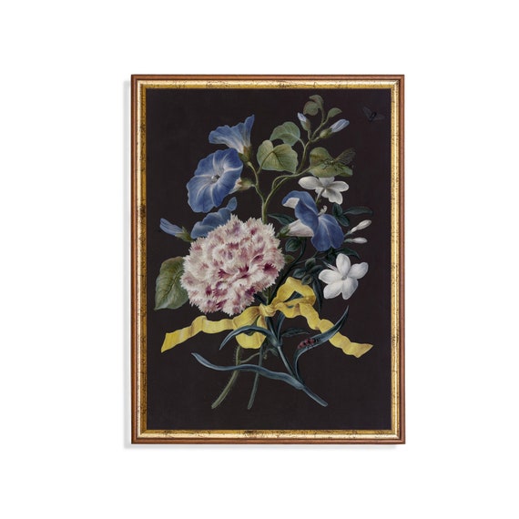 Still Life With Flowers Vintage Still Life Painting Moody Rustic Print Dark Academia Wall Art Fine Art
