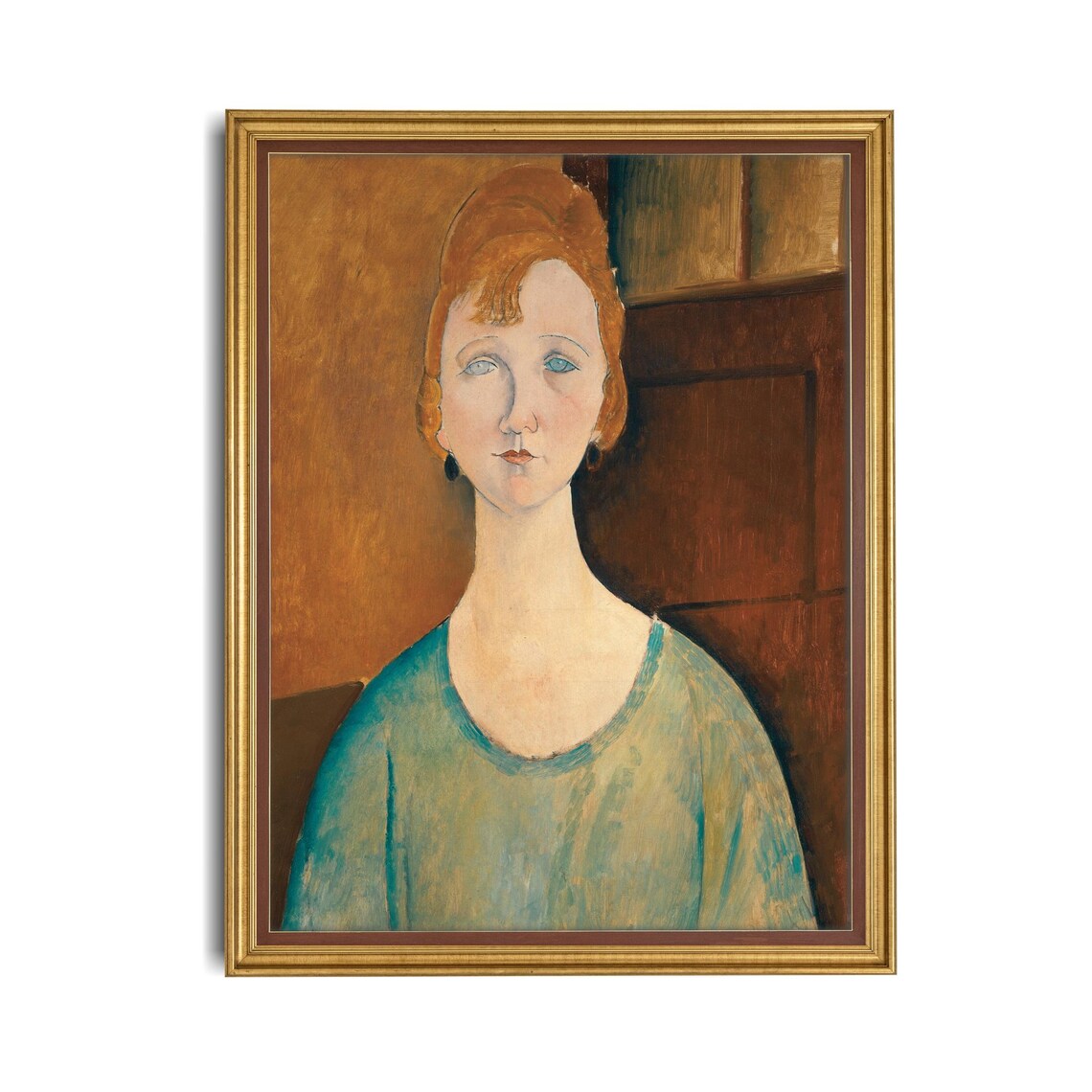 Modigliani Style Portrait Of A Red Haired Woman Vintage Poster - Image 4