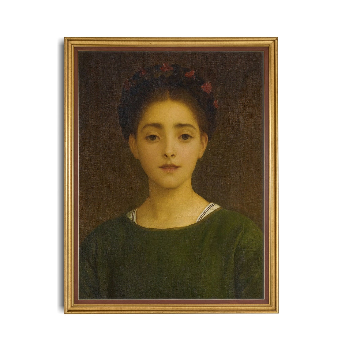 Printed And Shipped Portrait Painting Vintage Woman Antique Portrait Rustic Moody Fine Art Female Portrait Physical Art Print - Image 3