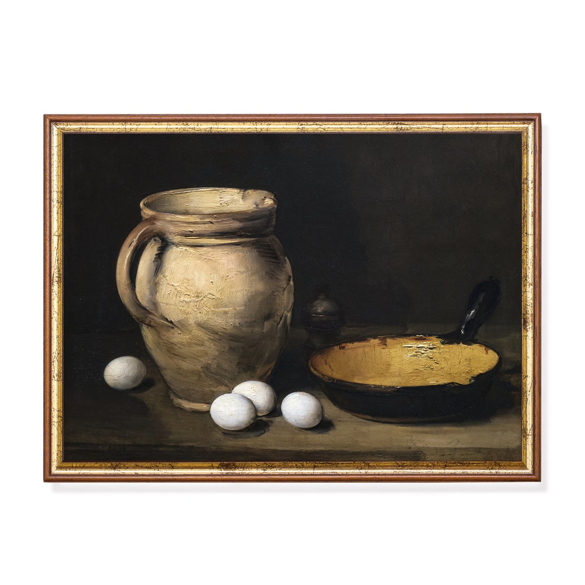 Printed And Shipped Vintage Still Life With Kitchen Antique Art Print Moody Rustic Art Farmhouse Kitchen Decor Physical Print