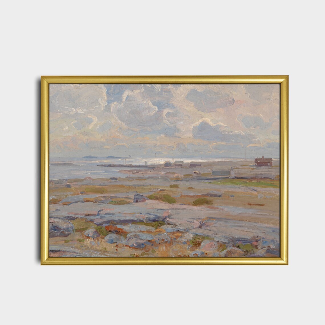 Rocky Coastal Shore With a Red Cabin Overlooking the Calm Sea Poster - Image 5
