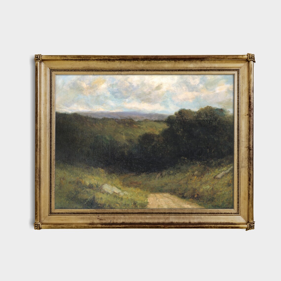 Sunlit Valley Road Oil Painting Vintage Country Landscape Poster - Image 3
