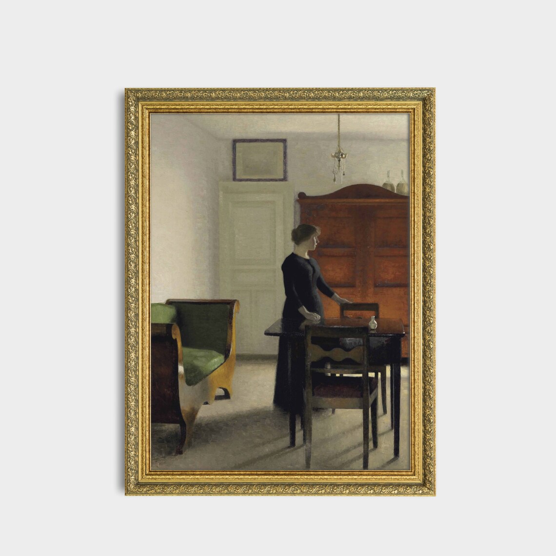 Woman In Black Reading In The Quiet Scandinavian Interior Poster - Image 3