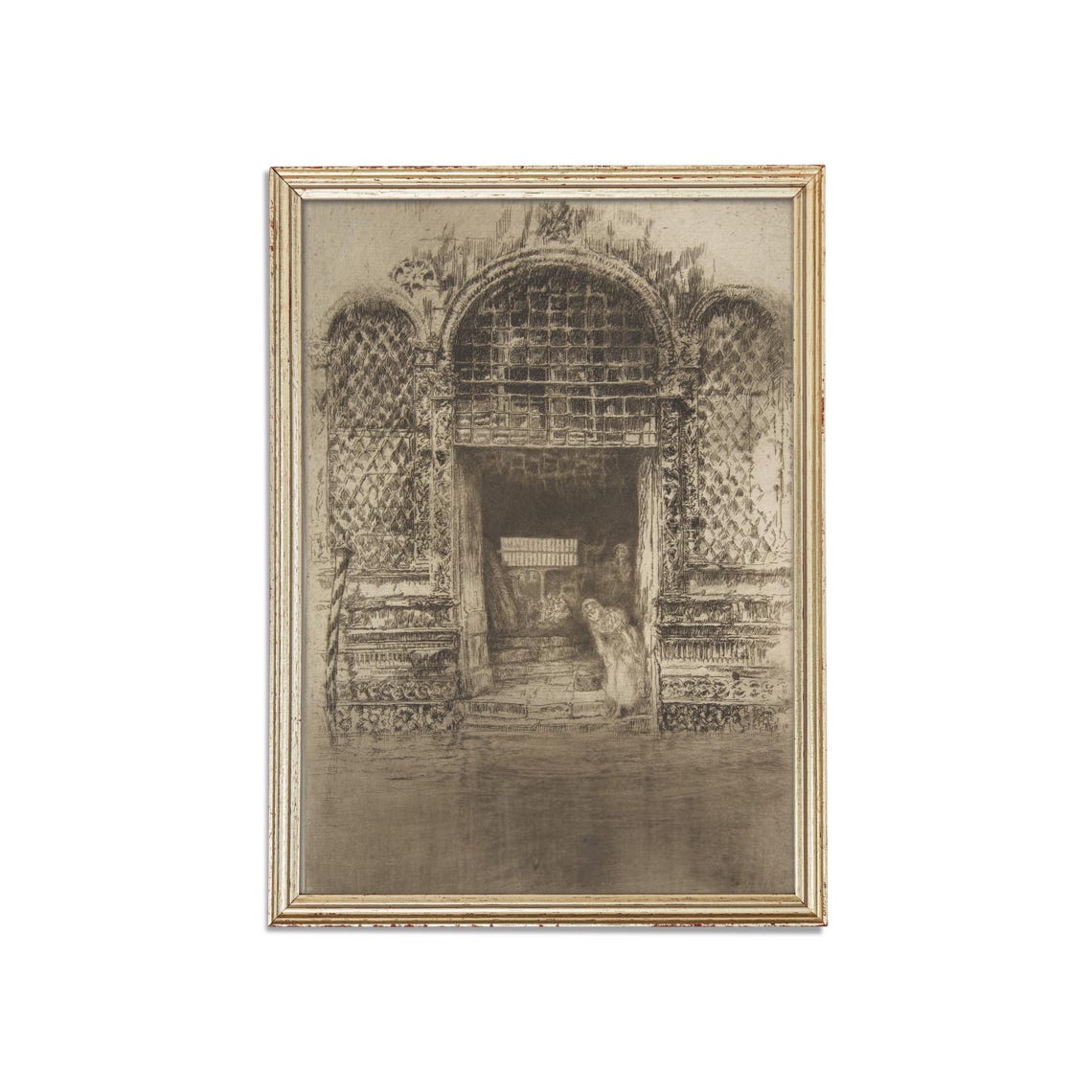 Whistler The Doorway Venetian Water Door Etching Vintage Poster - Image 3