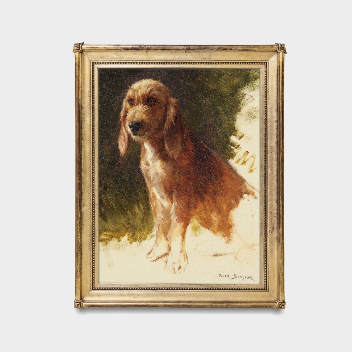 Study of a Hound Dog by Rosa Bonheur Vintage Dog Portrait Poster - Image 3