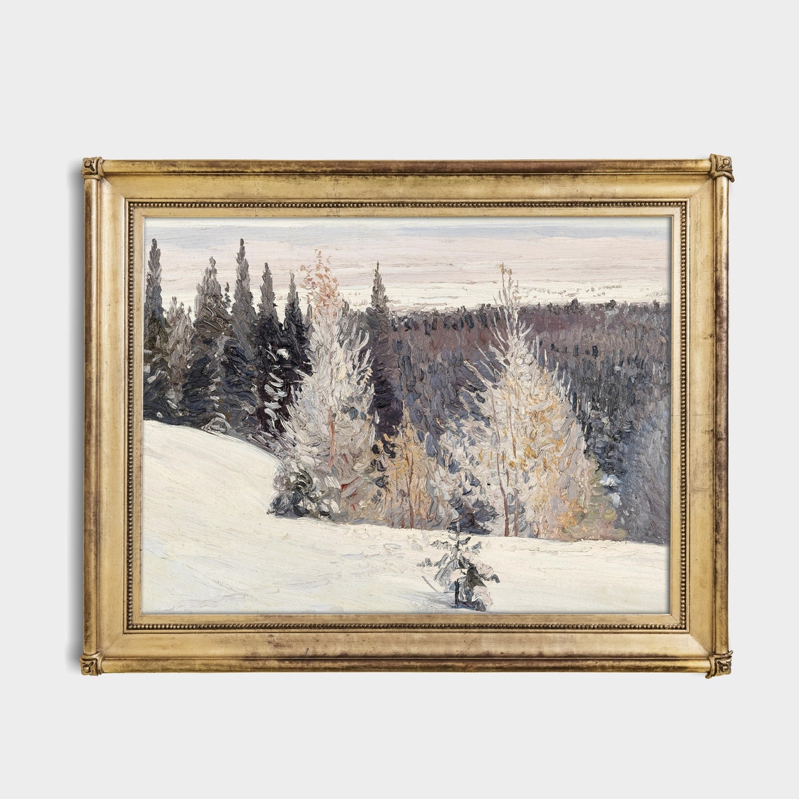 Frosted Pine Forest Hillside Softly Glowing at Winter Dawn Poster - Image 2