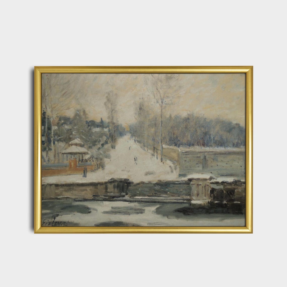 Alfred Sisley Snowy Hillside Impressionist Winter Landscape Poster - Image 2