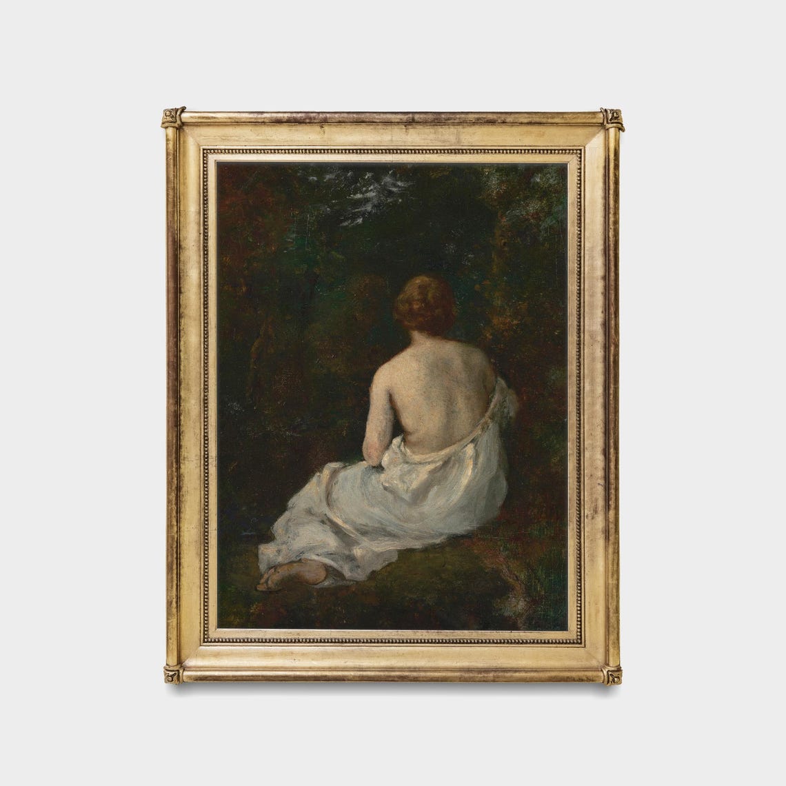 Seated Woman in White Drapery from Behind Classic Art Poster - Image 5