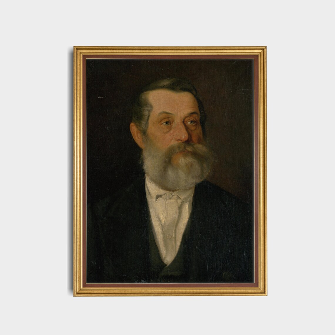 Grey Bearded Gentleman In Dark Coat Formal Vintage Portrait Poster - Image 4