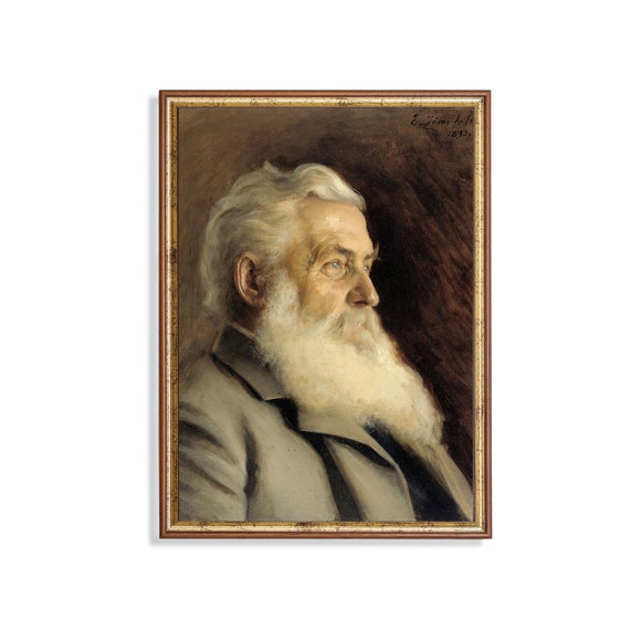 Mailed Print Vintage Gentleman Portrait Antique Old Man Portrait Moody Rustic Oil Painting Print And Ship Fine Art Print